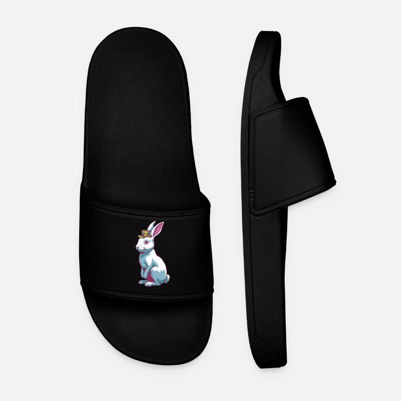 Rabbit with hat - Men’s Pool Sliders - black