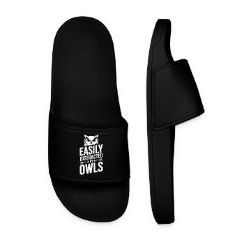 Eulen Sprüche Eule Lustiges Eulen Geschenk - Männer Badelatschen - Schwarz - Vorne