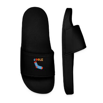 Cool sock - fun motivational design - Men’s Pool Sliders - black - Front