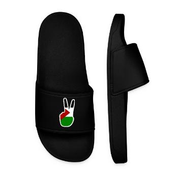Free palestine - Men’s Pool Sliders - black - Front