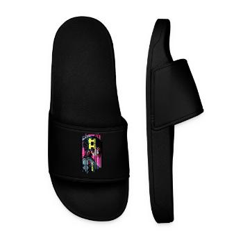 Cyborg Woman Futuristic Symbol - Men’s Pool Sliders - black - Front