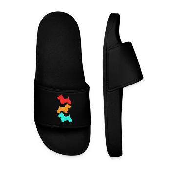 Scottish Terrier - Men’s Pool Sliders - black - Front