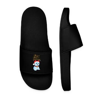 Croyez en la magie de Noël avec un chien - Claquettes Homme - noir - Devant