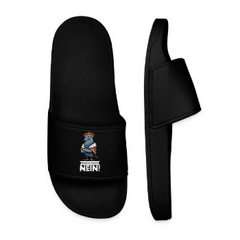 Before you ask: pigeons, fanciers, birds - Men’s Pool Sliders - black - Front