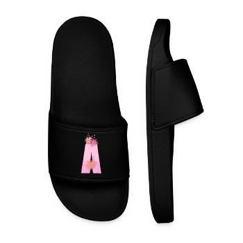 A letter sea anemone - Men’s Pool Sliders - black - Front