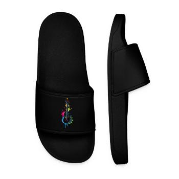 Graffiti guitar - Men’s Pool Sliders - black - Front