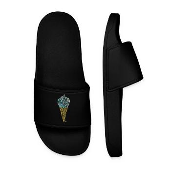 Glace Italienne labyrinthique (contours) - Men’s Pool Sliders - black - Front