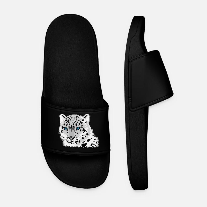 Leopard Cat - Men’s Pool Sliders - black