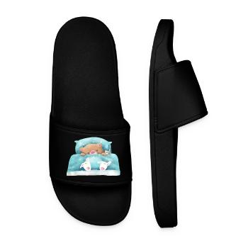 Teddy Bear est en train de dormir - Claquettes Homme - noir - Devant