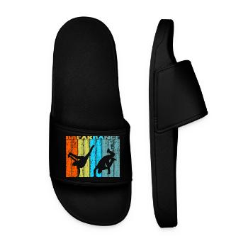 breakdance retro vintage Geschenk - Männer Badelatschen - Schwarz - Vorne
