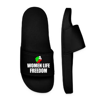 Women life freedom iran - Männer Badelatschen - Schwarz - Vorne