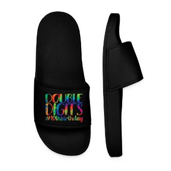 10th Birthday Gift, 10 Years Old, For Boys & Girls - Men’s Pool Sliders - black - Front