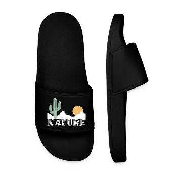 Natur und weiße Wüste - Männer Badelatschen - Schwarz - Vorne