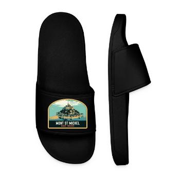 Illustration panoramique du Mont Saint Michel - Claquettes Homme - noir - Devant