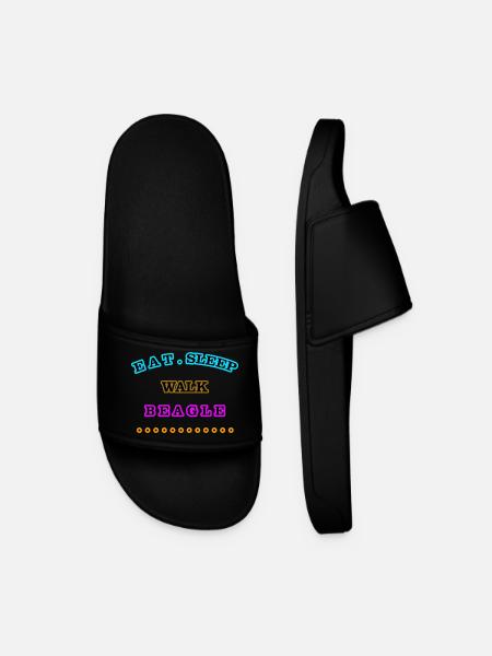 Eat, Sleep, Walk, Beagle - Men’s Pool Sliders - black