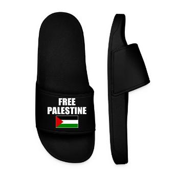 Free palestine - Männer Badelatschen - Schwarz - Vorne