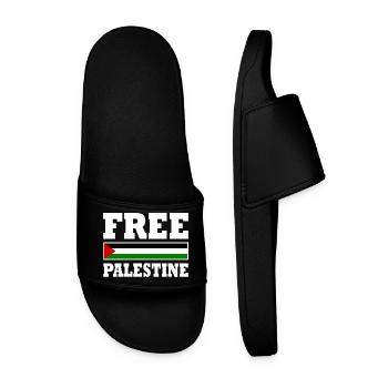 Free palestine - Männer Badelatschen - Schwarz - Vorne