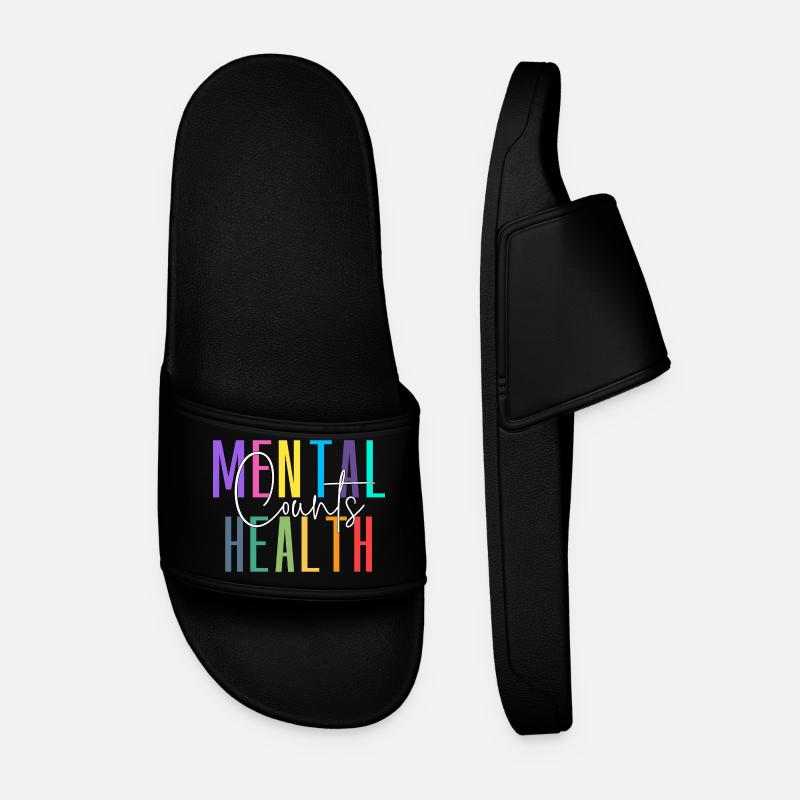 La santé mentale compte - Claquettes Homme - noir