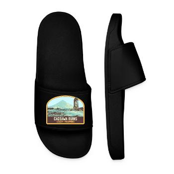 Ruins of Cagsawa, Mayon Volcano, Philippines - Men’s Pool Sliders - black - Front