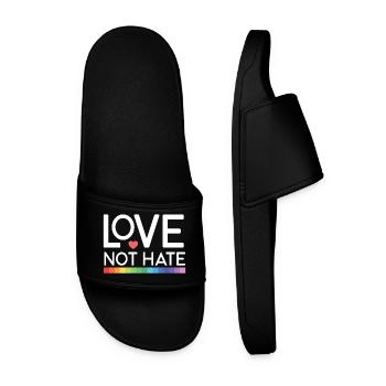 Mois de la fierté LGBT - Aimez pas la haine - Claquettes Homme - noir - Devant
