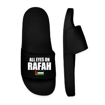 all eyes on rafah - Männer Badelatschen - Schwarz - Vorne