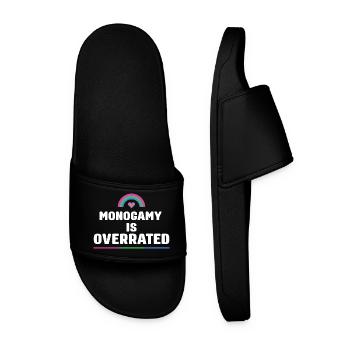 LGBTQ Pride Month - Monogamy is Overrated - Men’s Pool Sliders - black - Front