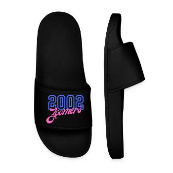 2002 Zoomers Summer Retro Gradient Logo - Men’s Pool Sliders - black - Front