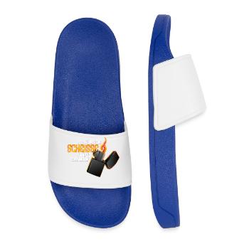 Let's just light up the shit! - Men’s Pool Sliders - royal blue - Front