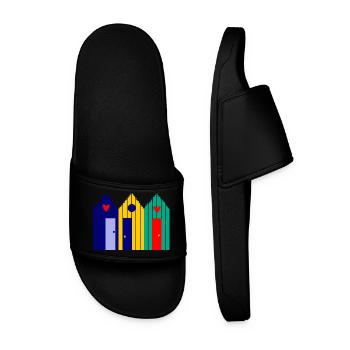 anniversary. Anniversary Decade. humor. funny - Men’s Pool Sliders - black - Front