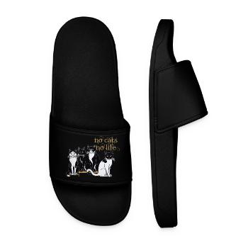 no cats no life - Men’s Pool Sliders - black - Front