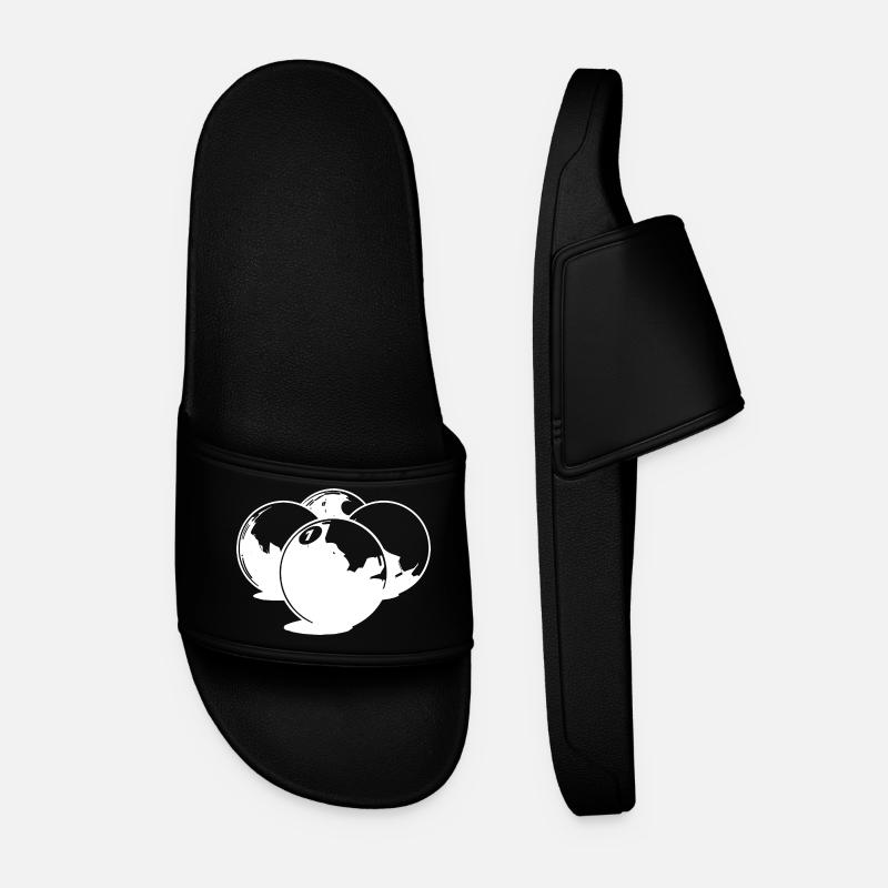 Billiard Balls Drawing - Men’s Pool Sliders - black