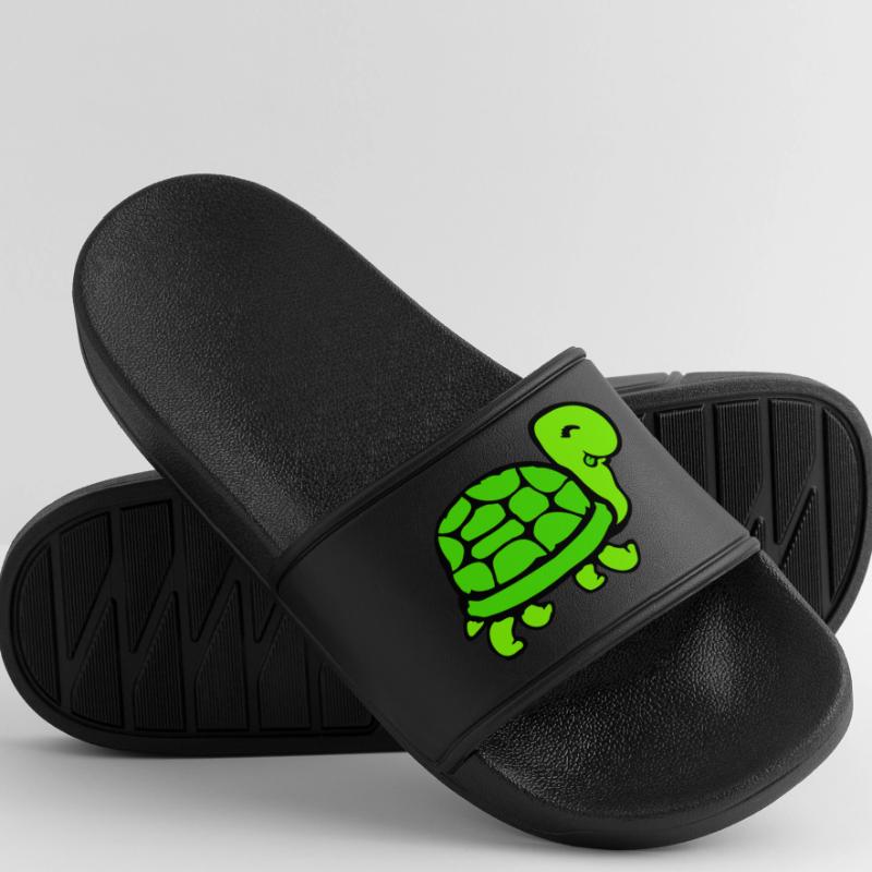 Turtle Cute Cute Funny Turtle Shell Men’s Pool Sliders
