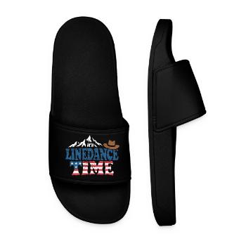 It's linedance time, Linedancing, Country USA - Männer Badelatschen - Schwarz - Vorne