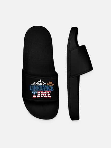 It's linedance time, Linedancing, Country USA - Men’s Pool Sliders - black