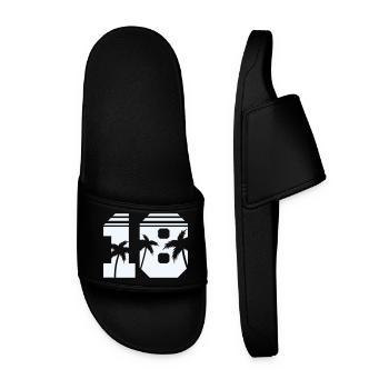 18 palm trees - Men’s Pool Sliders - black - Front