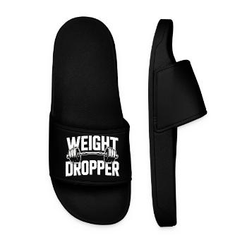 Weight Dropper – Gym Hantel Kraftsport - Männer Badelatschen - Schwarz - Vorne