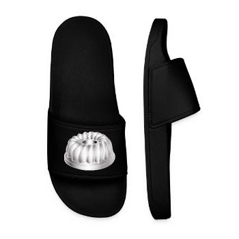Moule à gâteau Bundt – motif de cuisine simple - Claquettes Homme - noir - Devant