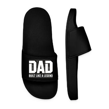 Dad Built Like A Legend Tool Dad - Men’s Pool Sliders - black - Front