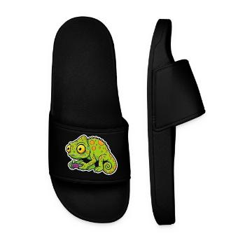 Caméléon Gamer Manette Jeux Vidéo Mascotte - Claquettes Homme - noir - Devant