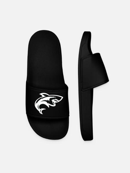 Stylized shark head - Men’s Pool Sliders - black
