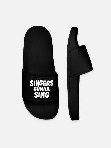 Singers going to sing - Men’s Pool Sliders - black
