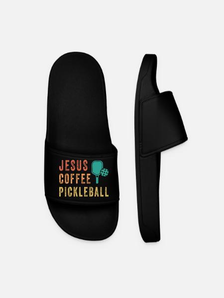Jesus Coffee Pickleball - Men’s Pool Sliders - black