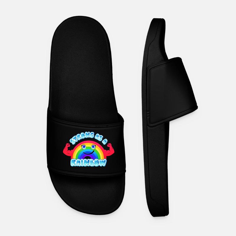 Strong as a Rainbow - Männer Badelatschen - Schwarz
