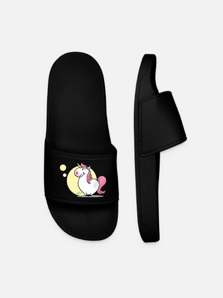 Einhorn - Männer Badelatschen - Schwarz