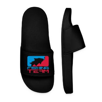 équipe de pêche sport logo poisson rouge bleu - Claquettes Homme - noir - Devant