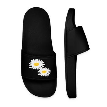Blume Gänseblümchen - Männer Badelatschen - Schwarz - Vorne