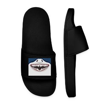 Masque d'Halloween pour costume de requin bouche de requin - Claquettes Homme - noir - Devant