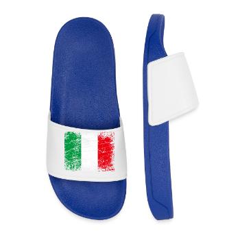 Italian flag in vintage style - Men’s Pool Sliders - royal blue - Front