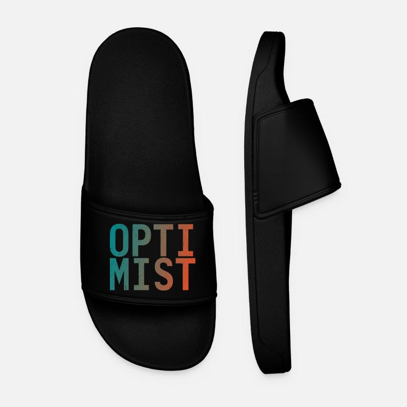 I am an optimist! - Men’s Pool Sliders - black