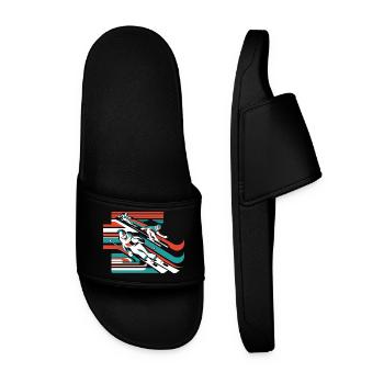skiing winter sports snow winter - Men’s Pool Sliders - black - Front